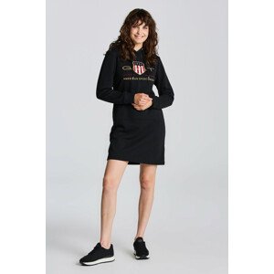 MIKINOVÉ ŠATY GANT ARCHIVE SHIELD HOODIE DRESS čierna S