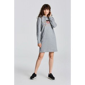 MIKINOVÉ ŠATY GANT ARCHIVE SHIELD HOODIE DRESS šedá S