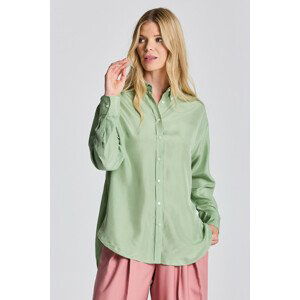 KOŠEĽA GANT RELAXED SILK SHIRT zelená 32