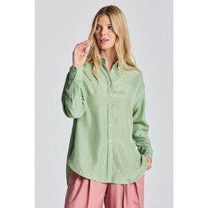 KOŠEĽA GANT RELAXED SILK SHIRT zelená 34