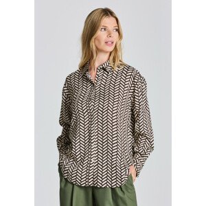 KOŠEĽA GANT D1. RELAXED GEOMETRIC SHIRT hnedá 36