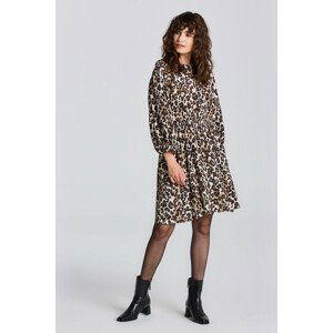 ŠATY GANT D2. LEOPARD BOAT NECK DRESS hnedá 38