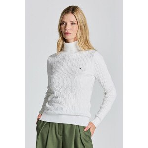 ROLÁK GANT STRETCH COTTON CABLE TURTLE NECK biela L