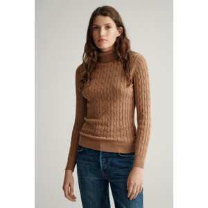 ROLÁK GANT STRETCH COTTON CABLE TURTLE NECK hnedá XL