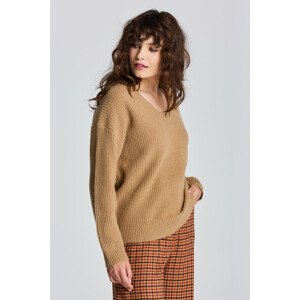 SVETER GANT D2. WOOL RIB V-NECK hnedá XL