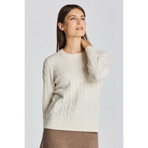 SVETER GANT D2. LAMBSWOOL CABLE C-NECK hnedá XS