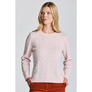 SVETER GANT D2. LAMBSWOOL CABLE C-NECK ružová S