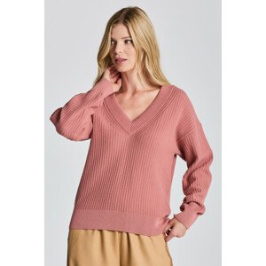 SVETER GANT D1. COTTON RIB V-NECK ružová XS