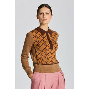 SVETER GANT D2. G PATTERN COLLAR TOP hnedá XS