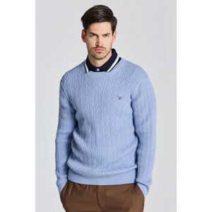 SVETER GANT COTTON CABLE C-NECK modrá S