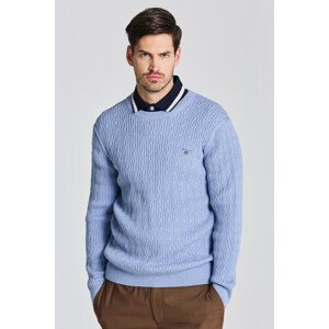 SVETER GANT COTTON CABLE C-NECK modrá M