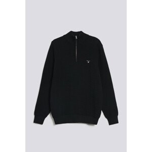 SVETER GANT D1. COTTON TEXTURE HALFZIP čierna S