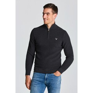 SVETER GANT D1. COTTON TEXTURE HALFZIP šedá S