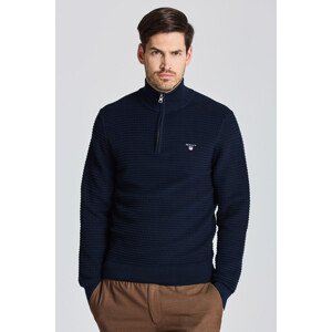 SVETER GANT D1. COTTON TEXTURE HALFZIP modrá S