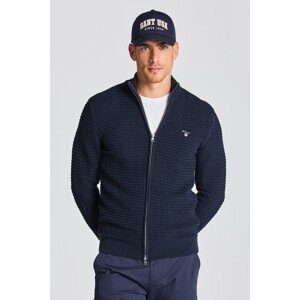 SVETER GANT D1. COTTON TEXTURE FULLZIP modrá L