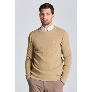 SVETER GANT COTTON PIQUE C-NECK hnedá S