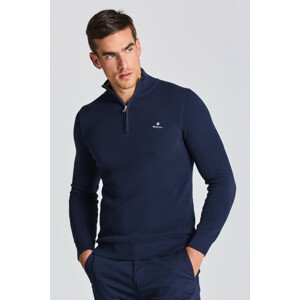 SVETER GANT COTTON PIQUE HALF ZIP modrá XXL