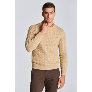 SVETER GANT COTTON CABLE C-NECK hnedá S