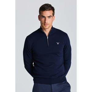 SVETER GANT D2. COTTON WOOL HALFZIP modrá 4XL