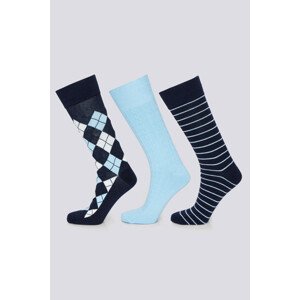 PONOŽKY GANT D1. ARGYLE SOCKS 3-PACK modrá 43/45