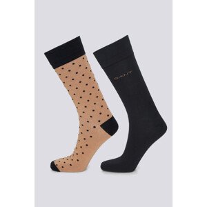 PONOŽKY GANT SOLID AND DOT SOCKS 2-PACK hnedá 40/42