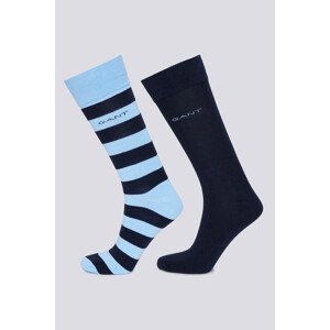 PONOŽKY GANT BARSTRIPE AND SOLID SOCKS 2-PACK modrá 43/45