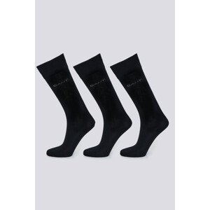 PONOŽKY GANT MERCERIZED COTTON SOCKS 3-PACK čierna 43/45