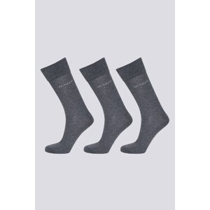 PONOŽKY GANT MERCERIZED COTTON SOCKS 3-PACK šedá 43/45