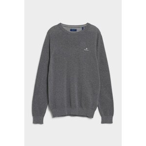 SVETER GANT COTTON PIQUE C-NECK šedá XXL