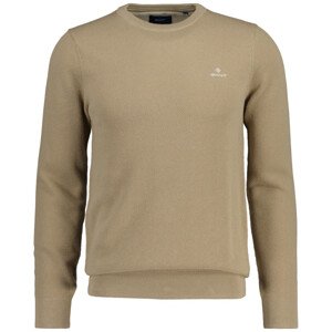 SVETER GANT COTTON PIQUE C-NECK hnedá 5XL