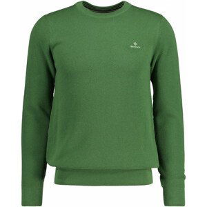 SVETER GANT COTTON PIQUE C-NECK LEAF GREEN