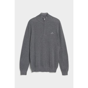 SVETER GANT COTTON PIQUE HALF ZIP šedá S