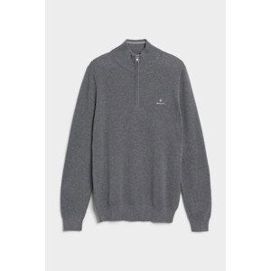 SVETER GANT COTTON PIQUE HALF ZIP šedá M