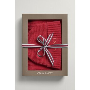 SET ČAPICA A ŠÁL GANT D1. SCARF BEANIE GIFT BOX červená None