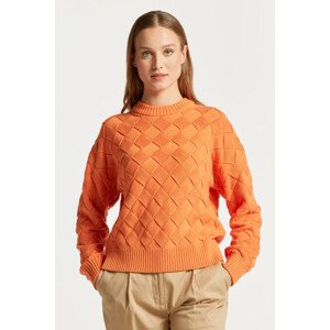 SVETER GANT D2. WEAVE KNIT C-NECK oranžová XS