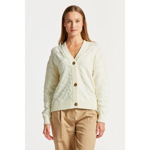 SVETER GANT D2. WEAVE KNIT CARDIGAN biela M