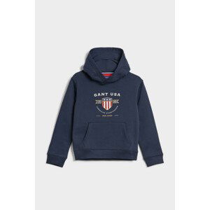 MIKINA GANT D1. BANNER SHIELD HOODIE modrá 170