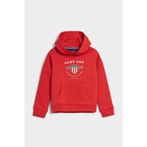 MIKINA GANT D1. BANNER SHIELD HOODIE červená 170