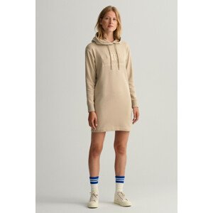 MIKINOVÉ ŠATY GANT TONAL ARCHIVE SHIELD DRESS hnedá XS