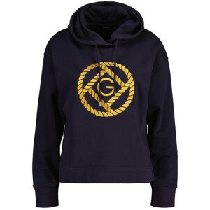 MIKINA GANT D2. ROPE ICON HOODIE modrá S