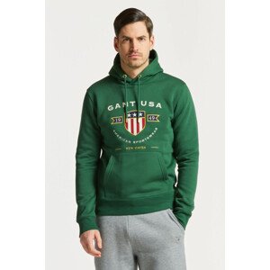 MIKINA GANT D1. BANNER SHIELD HOODIE zelená XL