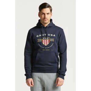 MIKINA GANT D1. BANNER SHIELD HOODIE modrá S