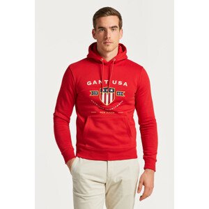 MIKINA GANT D1. BANNER SHIELD HOODIE červená L