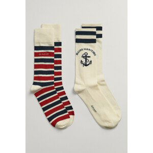 PONOŽKY GANT D2. MARITIME SOCKS 2-PACK biela 40/42