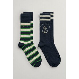 PONOŽKY GANT D2. MARITIME SOCKS 2-PACK modrá 40/42