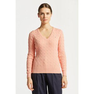 SVETER GANT STRETCH COTTON CABLE V-NECK oranžová XS