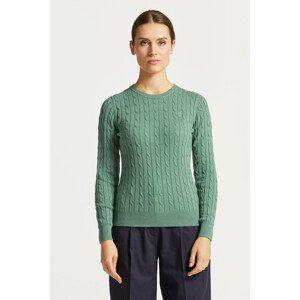 SVETER GANT STRETCH COTTON CABLE C-NECK zelená XS