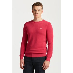 SVETER GANT COTTON PIQUE C-NECK ružová XL