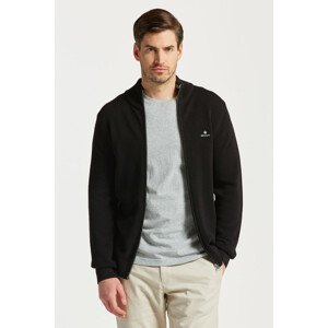 SVETER GANT COTTON PIQUE ZIP CARDIGAN čierna XS