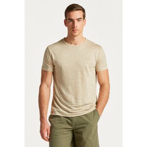 TRIČKO GANT LINEN REGULAR T-SHIRT hnedá S